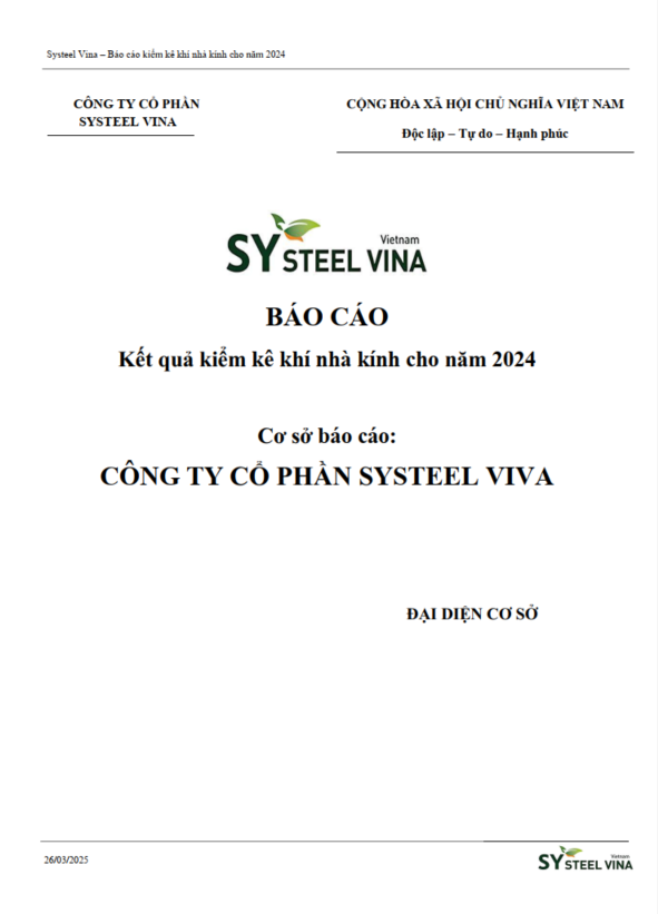 SYSTEEL VINA CÔNG BỐ BÁO CÁO KIỂM KÊ KHÍ NHÀ KÍNH NĂM 2024 - BƯỚC TIẾN MỚI TRONG HÀNH TRÌNH PHÁT TRIỂN BỀN VỮNG